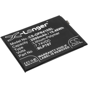 OPPO älypuhelinten CPH2109 / Reno4 Pro 4G yhteensopiva akku 2000mAh