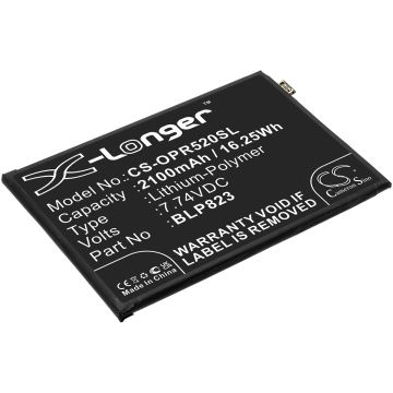 OPPO älypuhelinten CPH2201 / PDSM00 yhteensopiva akku 2100mAh