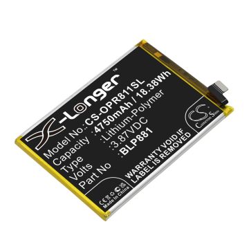 OPPO älypuhelinten Reno 4SE / Reno 5K yhteensopiva akku 4750mAh