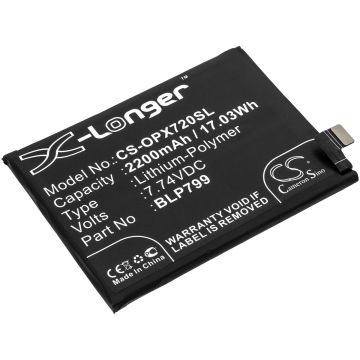 OPPO älypuhelinten R2121 / Realme X7 Pro 5G yhteensopiva akku 2200mAh