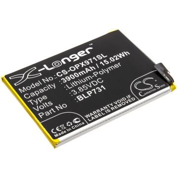 OPPO älypuhelinten Realme 5 Pro / RMX1971 yhteensopiva akku 3900mAh