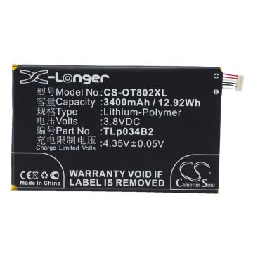 Alcatel A995L, Hero N3, One Touch 8020 akku 3400mAh