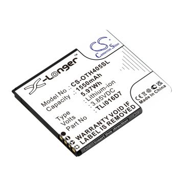 Alcatel älypuhelinten OT-4055J / OT-4055U yhteensopiva akku 1550mAh