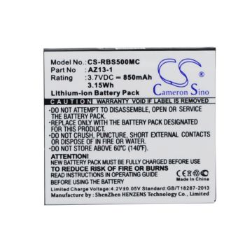 Xiaomi Yi kameroiden AZ13H / YDXJ01XY yhteensopiva akku 850mAh