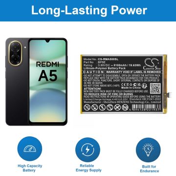 Redmi puhelimen A5 4G yhteensopiva akku 5100mAh