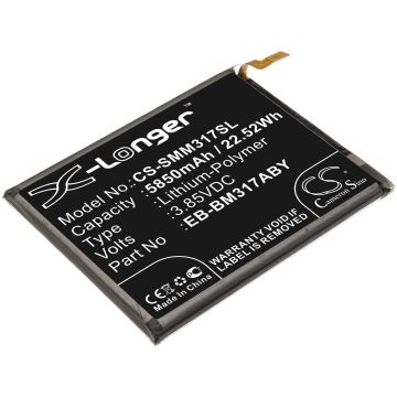 Samsung älypuhelinten Galaxy M31 / Galaxy M31s yhteensopiva akku 5850mAh