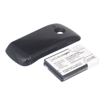 Samsung  GT-S6500, GT-S6500D, Galaxy Mini 2 yhteensopiva tehoakku mustalla laajennetulla takakannella 2400 mAh