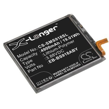 Samsung puhelimen Galaxy S23 Ultra / SM-S918B yhteensopiva akku 4900mAh