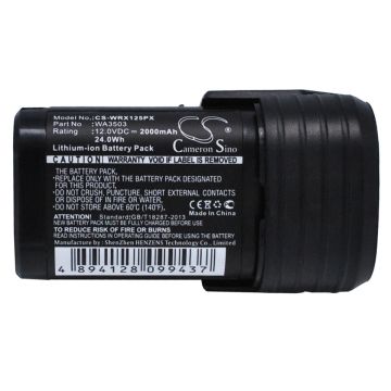 Worx sähkötyökalujen / porakoneiden WU288 / WX125 yhteensopiva akku 2000mAh