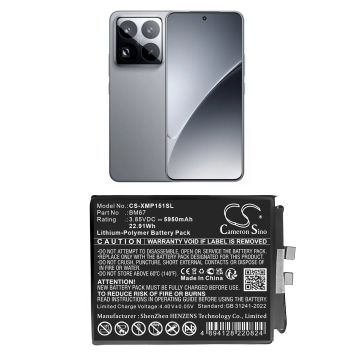 Xiaomi puhelimen 15 Pro / 24101PNB7C yhteensopiva akku 5950mAh