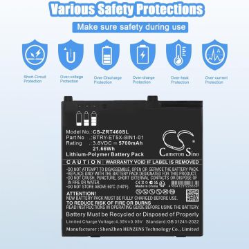 Zebra tabletin ET50 8-Inch, ET55 8-Inch yhteensopiva akku 5700mAh