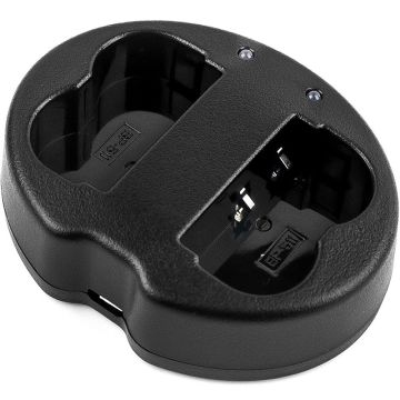 Canon BP-511 / BP-511A / BP-512 yhteensopiva USB-akkulaturi kahdelle akulle