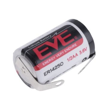 EVE ER14250 CNR 1/2AA litiumparisto 3,6 V 1200 mAh juotoskorvakkeilla