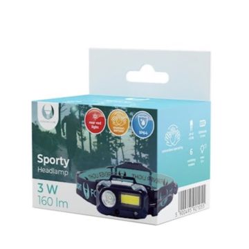 Forever Light LED Sporty Otsalamppu, XP-E 3W + COB 3W, 270lm, 1200mAh