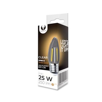 Forever Light LED-Lamppu Retro E27 C35 2W 230V 2700K 250lm COG clear