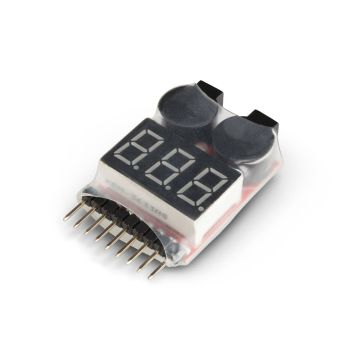 LED Jännitemittari lipo akuille hälyttimellä