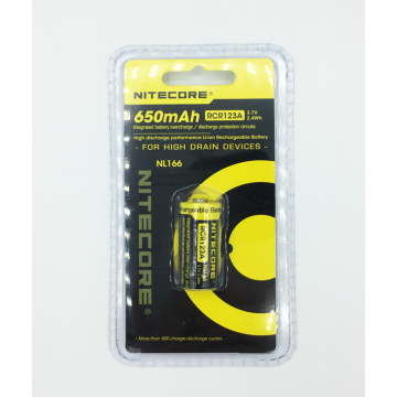 Nitecore NL166 RCR123 3.7V Akkuparisto 650 mAh