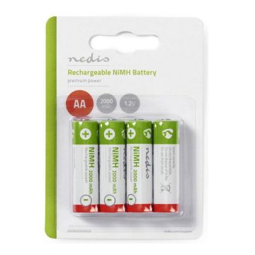 Ladattava Ni-MH-Akku, AA 1,2 V 2000 mAh | 4 kpl