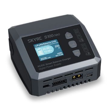 SkyRC S100neo AC/DC-laturi 100 W / 200 W – LiPo, LiFe, Li-ion, LiHV, NiMH, Pb