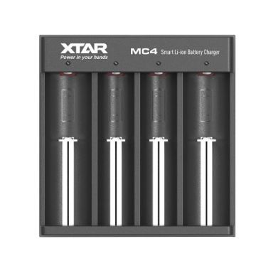 XTAR MC4 Kannettava Li-ion / IMR / ICR akkuparistolaturi USB-liitännällä