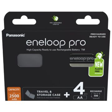 Uusi Panasonic Eneloop Pro R6 / AA Akkuparisto BK-3HCDEC4BE 2500mAh - 4 kpl