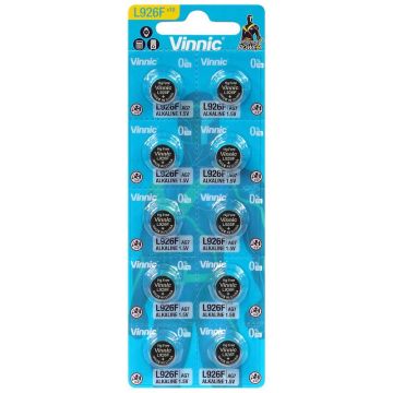 Vinnic AG7 / LR926 / L926 / SR926 /  SR57 / 399 / 543 / 35 / RW413 nappiparisto 10 kpl pakkaus