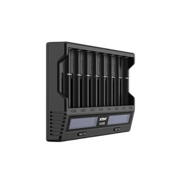 XTAR VC8 USB-C akkulaturi 8 kennolle – LCD, jopa 3 A