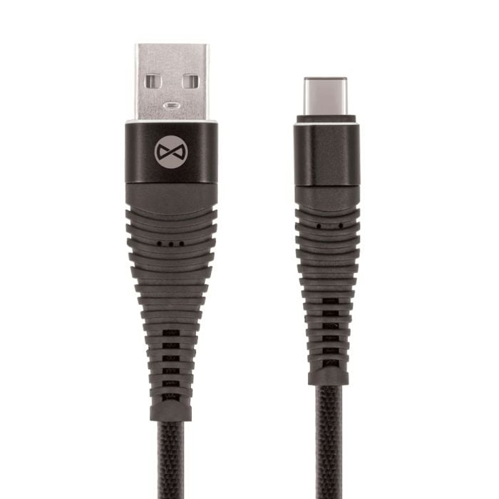 Forever Shark USB Type-C -kaapeli 1 m, musta