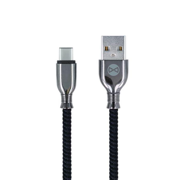 Forever Tornado USB-C lataus- ja synkronointikaapeli 1m 3A, musta Forever Tornado USB-C lataus- ja synkronointikaapeli 1m 3A, musta