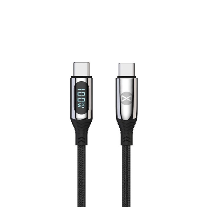 Forever USB-C kaapeli LCD näytöllä - 1m 100W