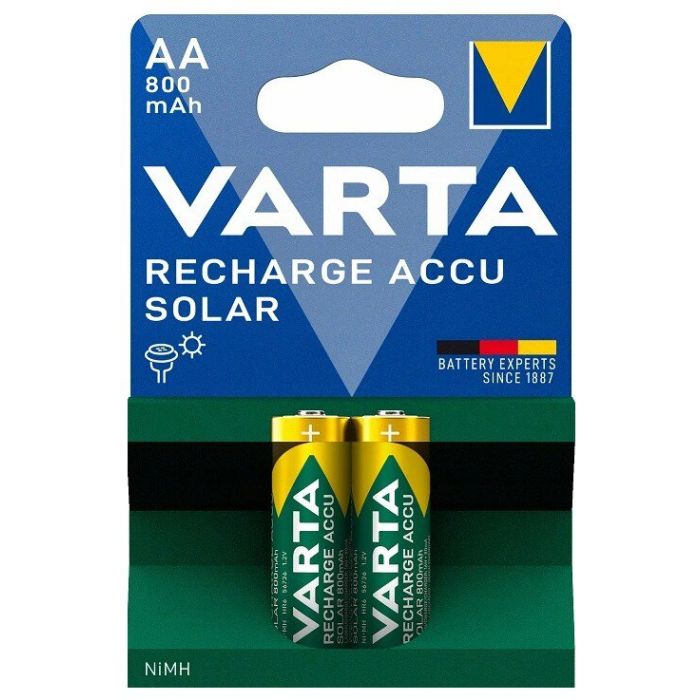 Varta Solar AA / R6 ladattava akkuparisto 800 mAh 2 kpl aurinkovalaisimiin
