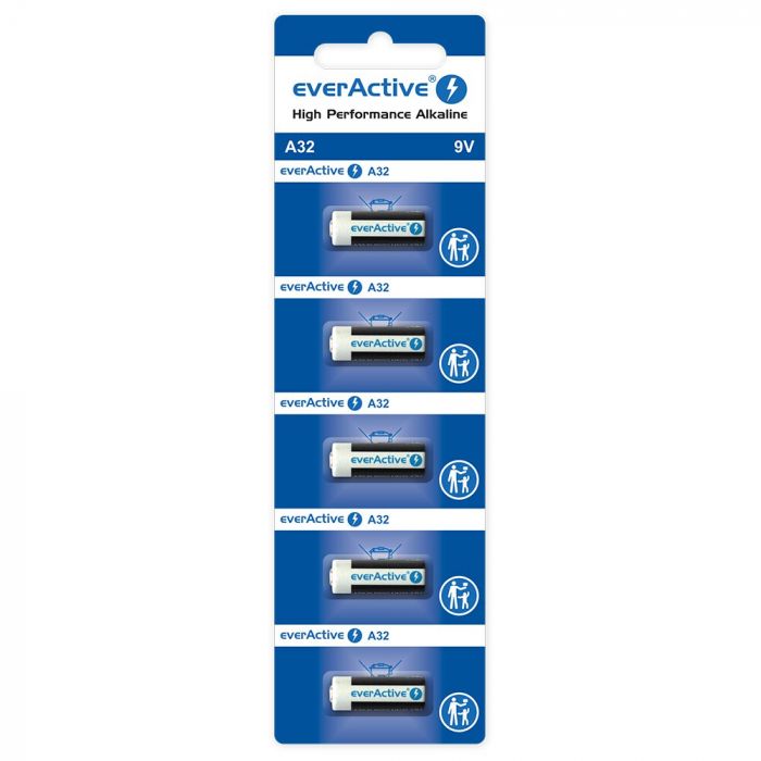 EverActive A32 / 32A / 9V Paristo 5 kpl pakkaus – Auton kaukosäätimille