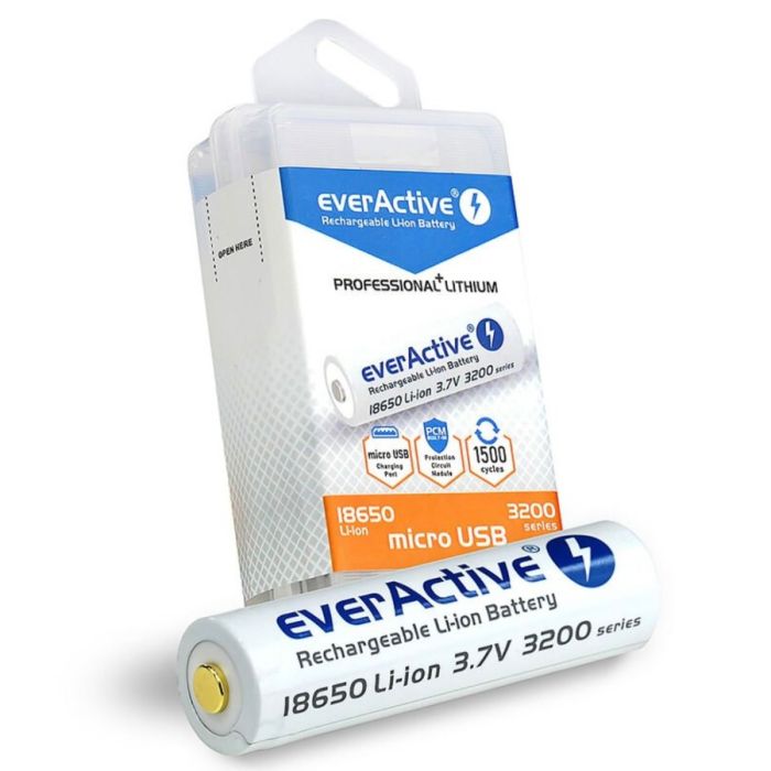 everActive 18650 3.7V Li-ion 3200mAh micro USB