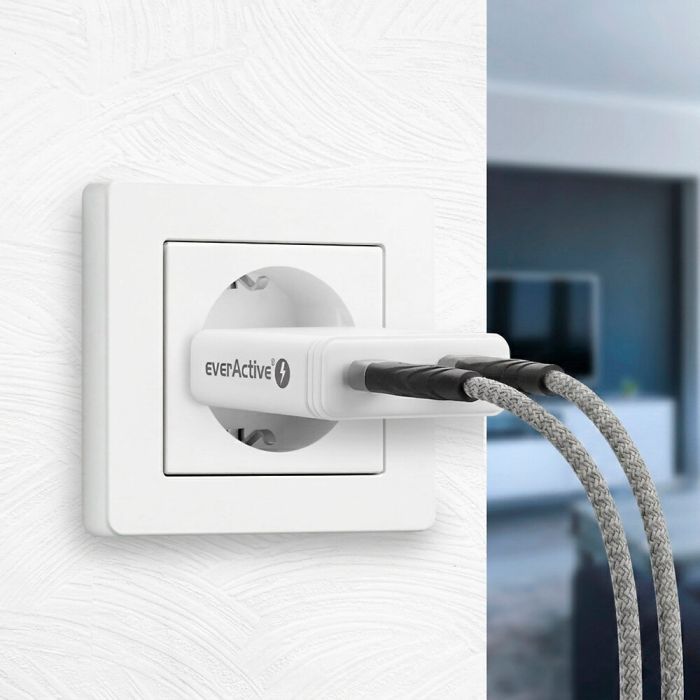 everActive SC-460Q verkkolaturi 45 W PD, 1 × USB-C + 1 × USB-A