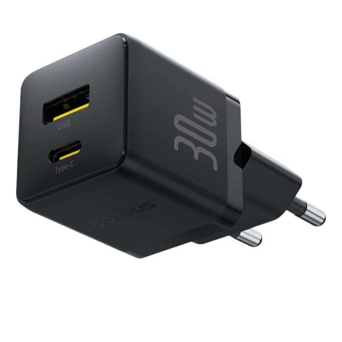 Baseus 30 W verkkolaturi, 1 × USB-A + 1 × USB-C