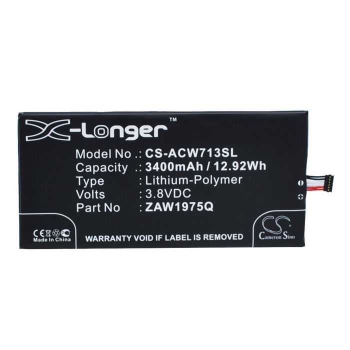 Acer A1-713, A1-713HD, Iconia Tab 7 Tabletin Akku