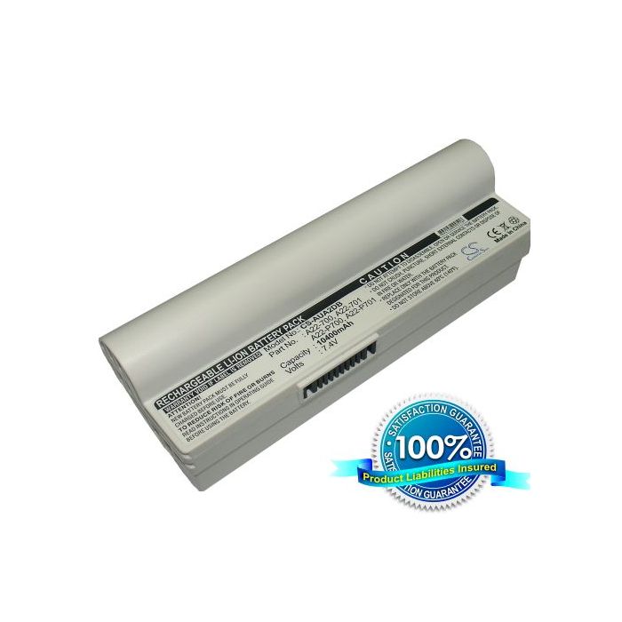 Asus Eee PC 701, Eee PC 701C, Eee PC 800, Eee PC 801, Eee PC 900, Eee PC 2G, Eee PC 4G, Asus Eee PC 8G akku 10400 mAh - Valkoinen