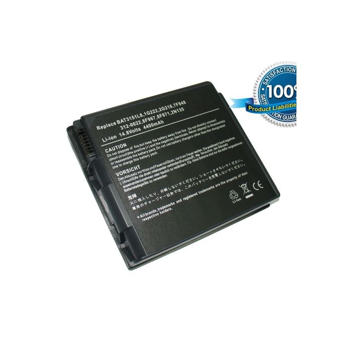 Dell Inspiron 2600, Inspiron 2650, Smart PC100N, Winbook N4  akku 4400 mAh - Tumman harmaa