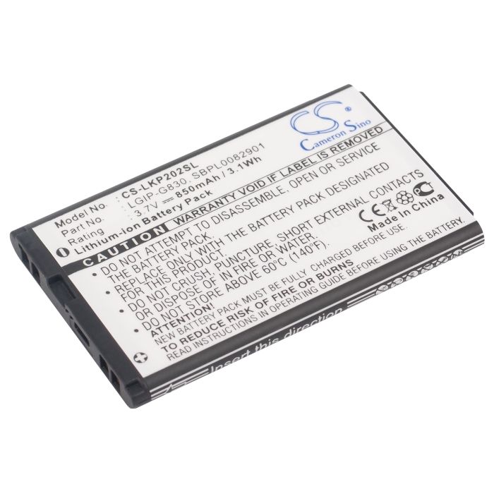 LG KG120, KP200, KP202, KP202i, KG202, NX225, KG290, KG291 akku 850 mAh