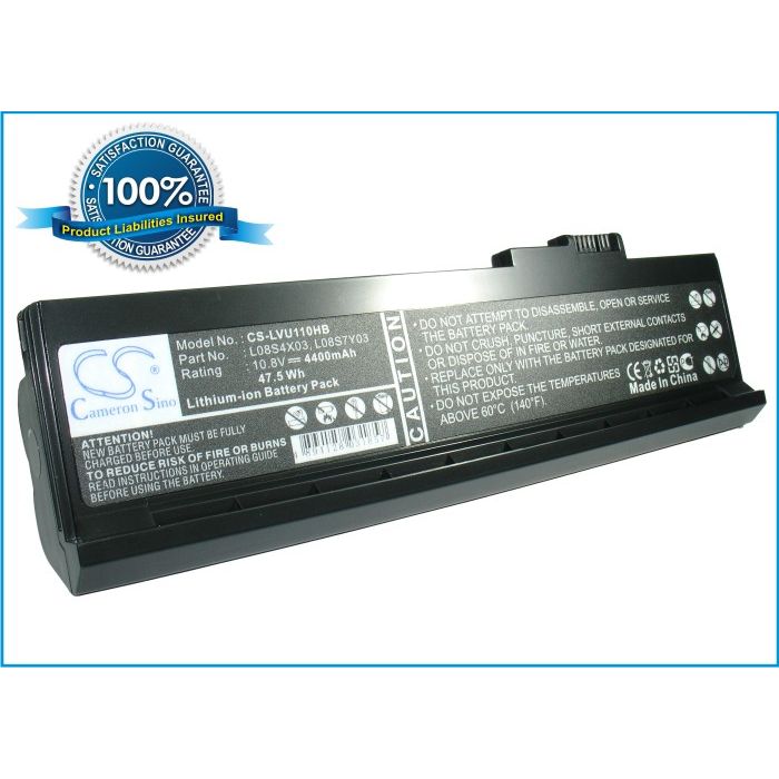 Lenovo ideapad U110 akku 4400 mAh - Musta