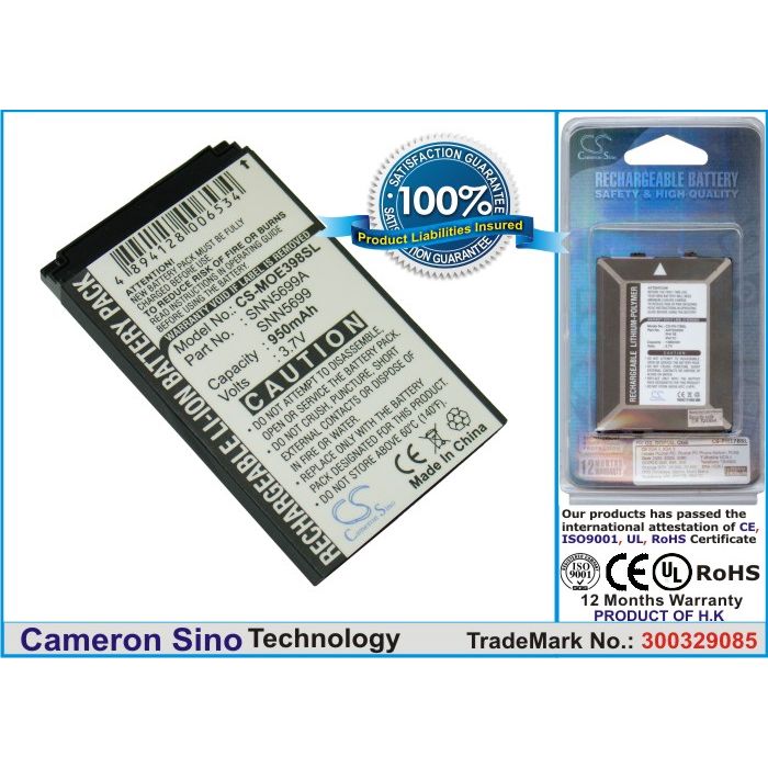 Cameron Sino tarvikeakku Motorola E398, ROKR E1, ROKR E3, V810, C150 akku 950 mAh