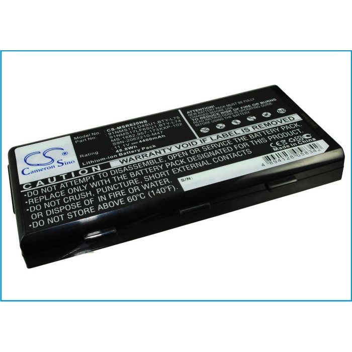MSI MSI A5000, MSI A6000 akku 4400 mAh - Musta