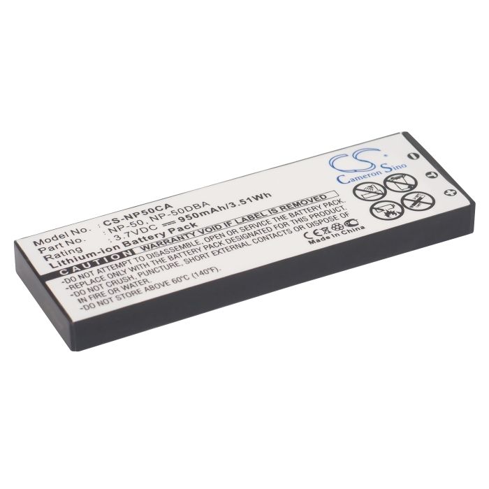 Casio NP-50, NP-50DBA yhteensopiva akku 950 mAh Casio NP-50, NP-50DBA yhteensopiva akku 950 mAh