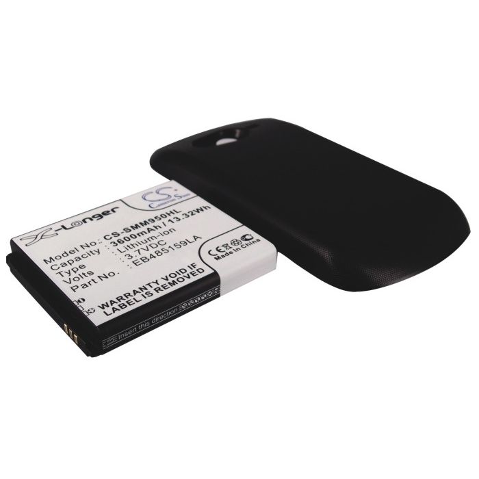 Samsung Galaxy Reverb SPH-M950, tehoakku erillisellä laajennetulla mustalla takakannella 3600 mAh