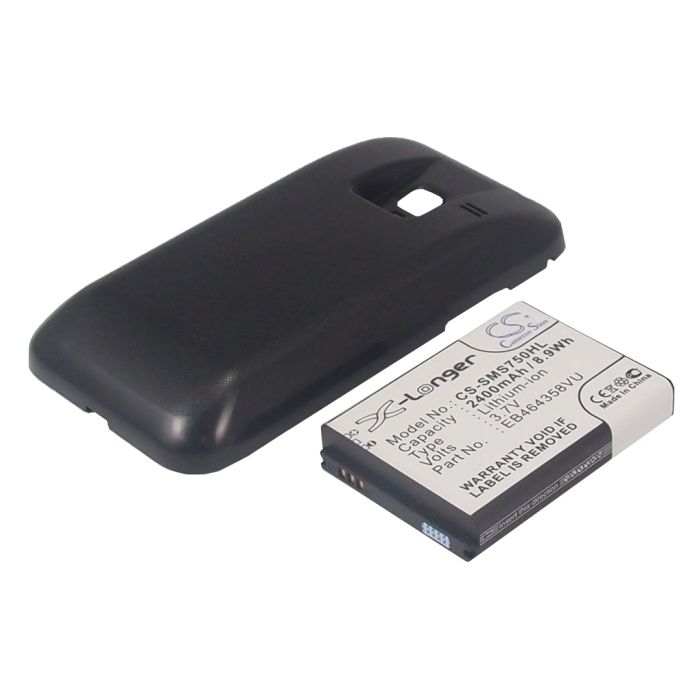 Samsung GT-S7500, Galaxy Ace Plus  tehoakku erillisellä laajennetulla mustalla takakannella 2400 mAh