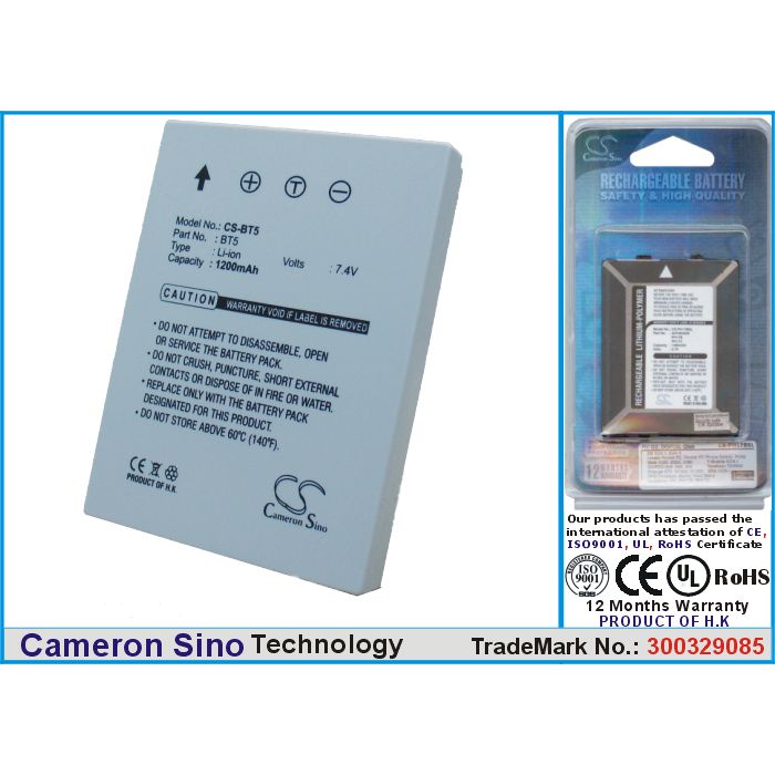 Toshiba BSC-BT5, GSC-BT5 akku - 1200 mAh