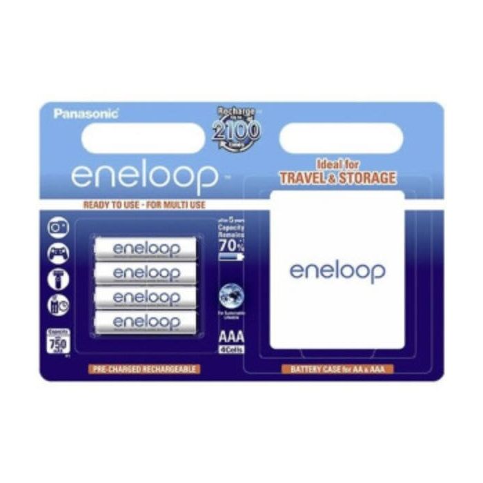 Panasonic Eneloop AAA (R03) 750mAh ladattava akku - 4 kpl