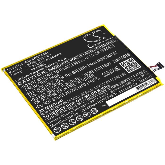 Amazon tablettien K72LL3 / K72LL4 yhteensopiva akku 4750mAh