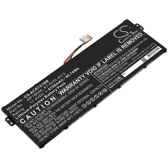 Acer kannettavan tietokoneen Chromebook 311 C721 R721T / Chromebook Spin 311 R721T yhteensopiva akku 4100mAh
