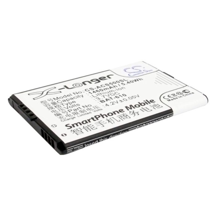 Acer puhelimen CloudMobile S500 / S500 yhteensopiva akku 1460mAh